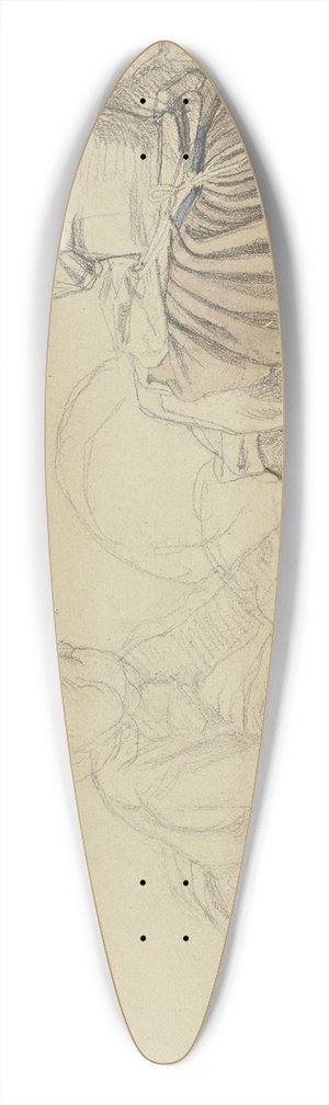 Jakob Becker - Zwei auf dem Boden sitzende Mdchen, das rechte ein Kleinkind sttzend 39.3 inch art pintail longboard deck
