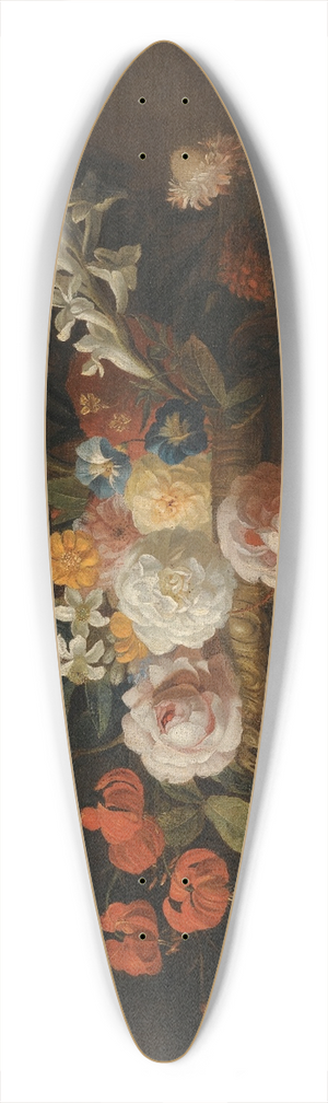 Jakob Bogdny - Still Life Of Flowers In A Vase On A Marble Shelf 39.3 inch art pintail longboard deck