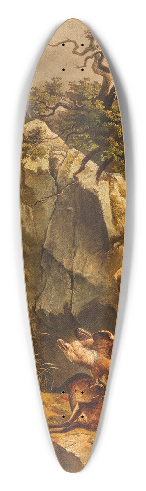 Jakob Canciani - A griffonvulture with a dead deer 39.3 inch art pintail longboard deck