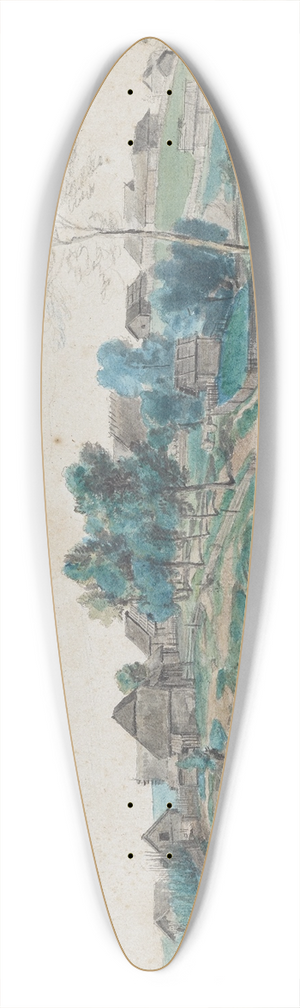 Jakob Christoph Miville - Nordische Landschaft, Blick auf das Dorf Baldohn 39.3 inch art pintail longboard deck