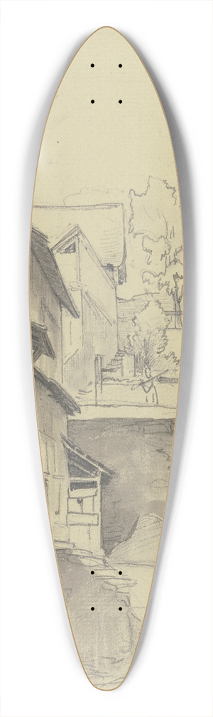 Jakob Frchtegott Dielmann - Dorfpartie 39.3 inch art pintail longboard deck