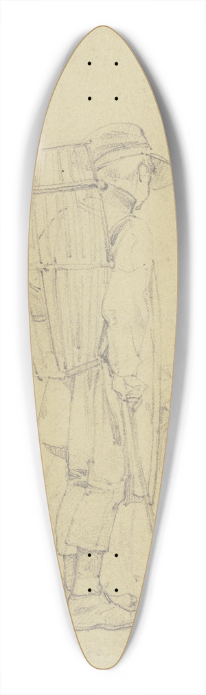 Jakob Frchtegott Dielmann - Ein Bauer mit einer Kiepe sieht einem Maler zu, der zeichnet 39.3 inch art pintail longboard deck