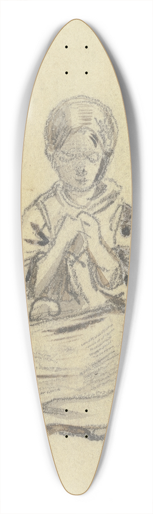 Jakob Frchtegott Dielmann - Sitzendes strickendes Mdchen von vorne 39.3 inch art pintail longboard deck