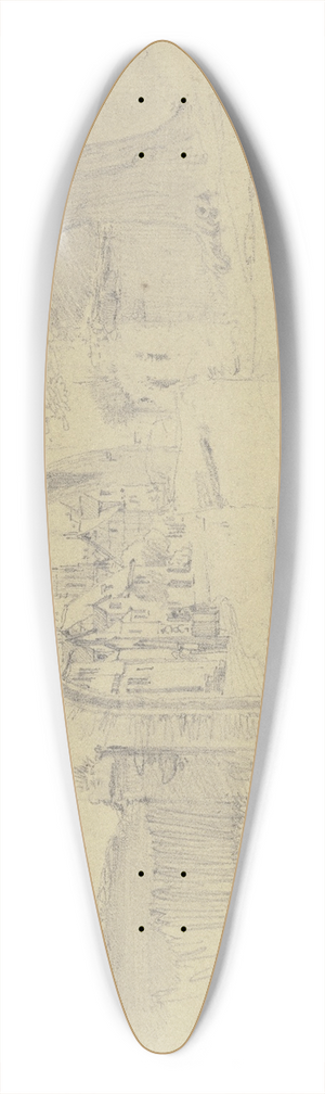 Jakob Frchtegott Dielmann - Stadttor zu Wetzlar 39.3 inch art pintail longboard deck