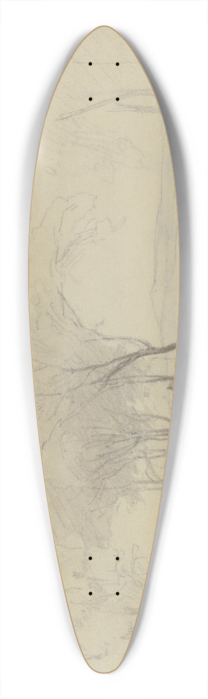 Jakob Frchtegott Dielmann - Unter einer Baumgruppe liegt ein Handwerksbursche in blauem Kittel 39.3 inch art pintail longboard deck