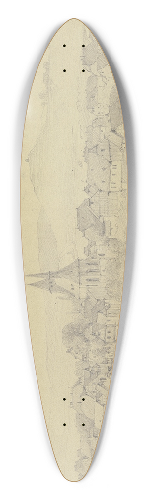 Jakob Frchtegott Dielmann - View of Gladenbach 39.3 inch art pintail longboard deck
