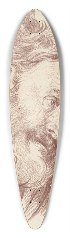 Jakob Matthias Schmutzer - Profile of a Bearded Old Man Looking Right 39.3 inch art pintail longboard deck
