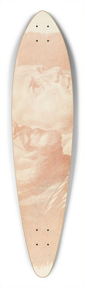 Jakob Matthias Schmutzer - Two Male Heads in Profile to Right 39.3 inch art pintail longboard deck