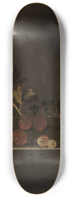 Adriaen Coorte - A Sprig of Gooseberries on a Stone Plinth 8.25 inch art skate deck