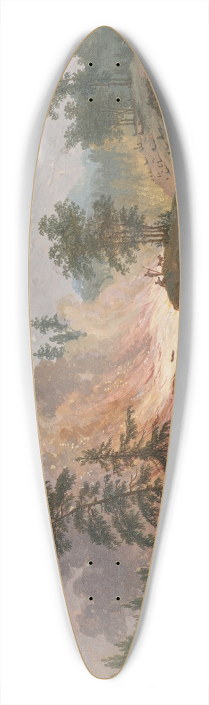 Jakob Philipp Hackert - A landscape in Sweden with peasants burning woodland and a couple resting near a stream 39.3 inch art pintail longboard deck