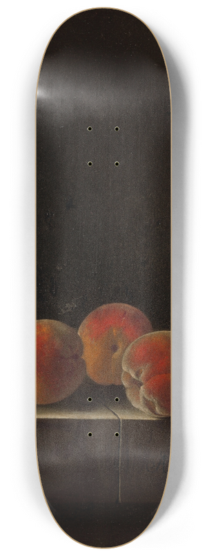 Adriaen Coorte - Four Apricots on a Stone Plinth 8.25 inch art skate deck