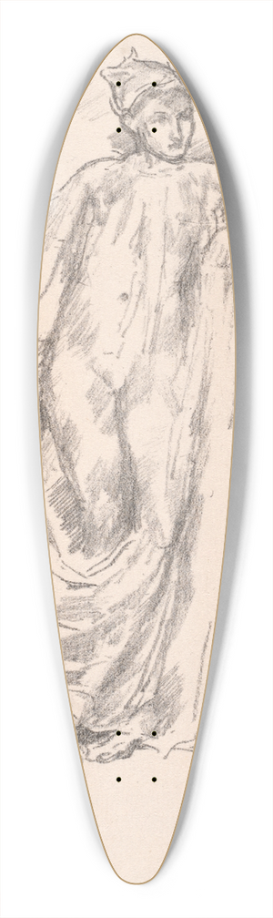 James Abbott McNeill Whistler - Figure Study 39.3 inch art pintail longboard deck
