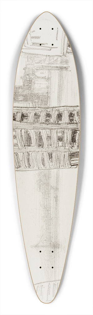 James Abbott McNeill Whistler - The Broad Bridge 39.3 inch art pintail longboard deck