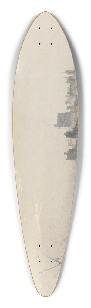 James Baker Pyne - Windsor Castle from the Frozen River during the Great Frost 39.3 inch art pintail longboard deck