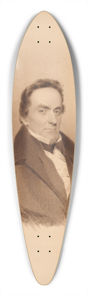 James Barton Longacre - Lewis Cass 39.3 inch art pintail longboard deck