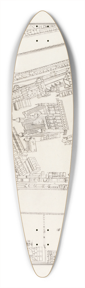 James Basire the younger - Plan of the Tower of London..1681:1689 39.3 inch art pintail longboard deck
