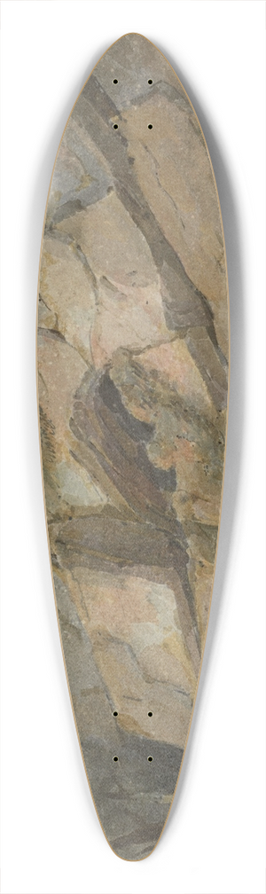 James Baynes - Rocks with Central Cavern Among Trees 39.3 inch art pintail longboard deck