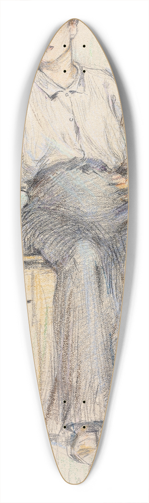 James Carroll Beckwith - The Toiler 39.3 inch art pintail longboard deck James Carroll Beckwith - The Toiler 39.3 inch art pintail longboard deck