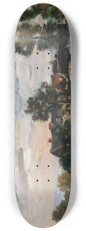 Charles Franois Daubigny - A Landscape 8.25 inch art skate deck