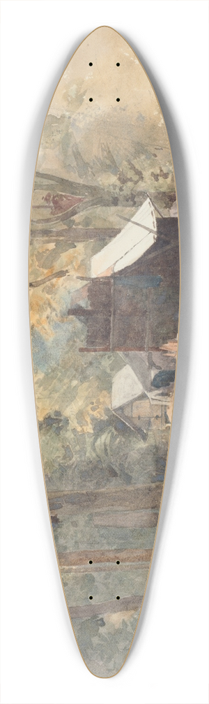 James Crowe Richmond - Hut of the Italian party, old diggings on Buller 39.3 inch art pintail longboard deck