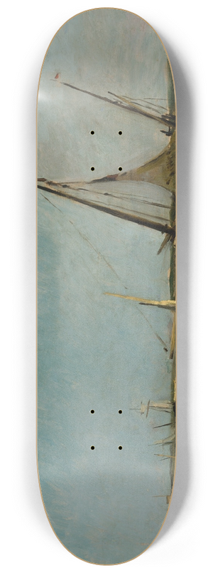Charles Franois Daubigny - Boats on the Seacoast at taples 8.25 inch art skate deck