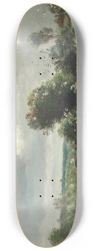 Charles Franois Daubigny - Ducklings On A Lake 8.25 inch art skate deck Charles Franois Daubigny - Ducklings On A Lake 8.25 inch art skate deck