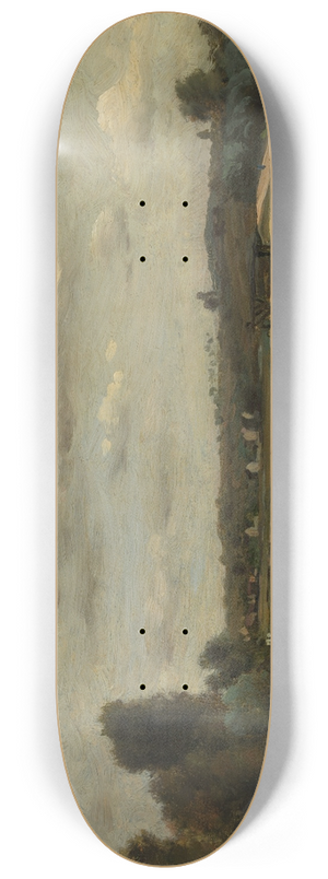Charles Franois Daubigny - Landscape on a River 8.25 inch art skate deck