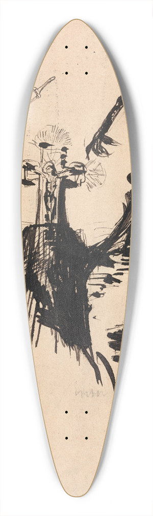 James Ensor - Death and a Doctor by a Tombstone 39.3 inch art pintail longboard deck