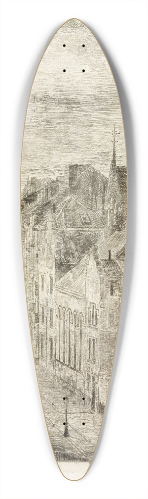 James Ensor - De Van Iseghemlaan in Oostende 39.3 inch art pintail longboard deck