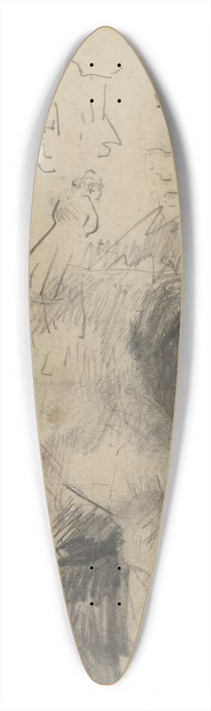James Ensor - Ensors slapende zuster en figuren 39.3 inch art pintail longboard deck