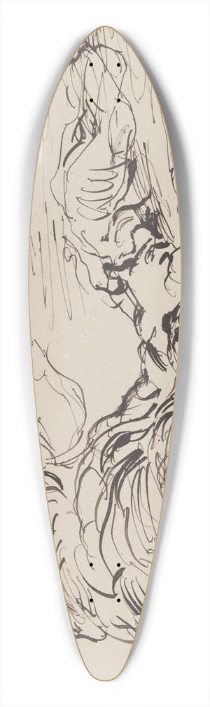 James Ensor - Fallen Arab Horseman with Cavorting Horse 39.3 inch art pintail longboard deck