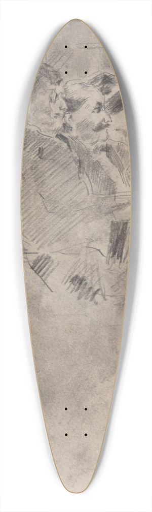 James Ensor - Four Spectators 39.3 inch art pintail longboard deck