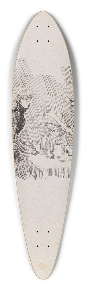 James Ensor - Gentleman and Lady at the Table 39.3 inch art pintail longboard deck