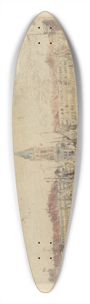 James Ensor - Gezicht op Oostende in het oosten 39.3 inch art pintail longboard deck