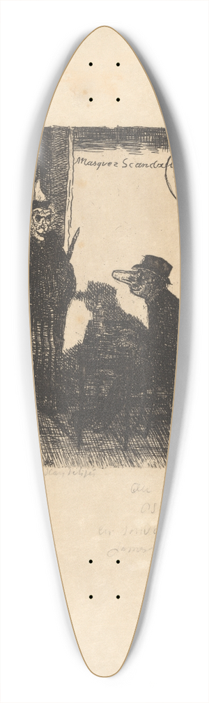 James Ensor - Masques scandaliss 39.3 inch art pintail longboard deck