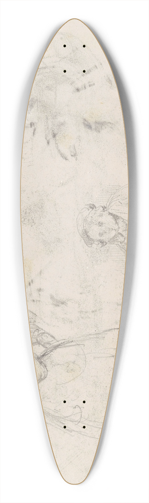 James Ensor - Old Woman and Child 39.3 inch art pintail longboard deck