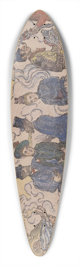 James Ensor - Pollution under, Pollution over, pollution all around 39.3 inch art pintail longboard deck