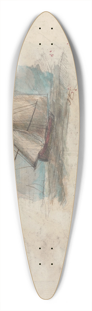 James Ensor - Sailingboat 39.3 inch art pintail longboard deck James Ensor - Sailingboat 39.3 inch art pintail longboard deck