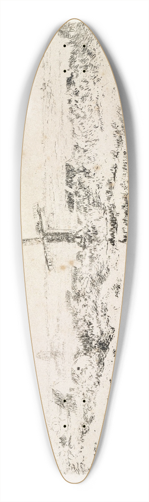 James Ensor - The Windmill at Mariakerke 39.3 inch art pintail longboard deck