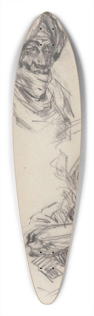 James Ensor - Two Arabs 39.3 inch art pintail longboard deck James Ensor - Two Arabs 39.3 inch art pintail longboard deck