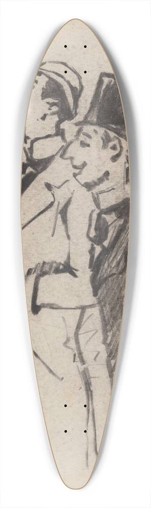 James Ensor - Two Gentlemen 39.3 inch art pintail longboard deck James Ensor - Two Gentlemen 39.3 inch art pintail longboard deck