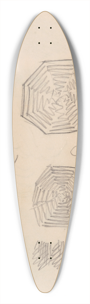 James Ensor - Two heads and a Spinning-Wheel 39.3 inch art pintail longboard deck James Ensor - Two heads and a Spinning-Wheel 39.3 inch art pintail longboard deck