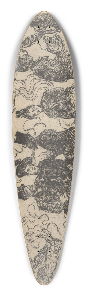 James Ensor - Verpesting beneden, verpesting boven, verpesting overal 39.3 inch art pintail longboard deck