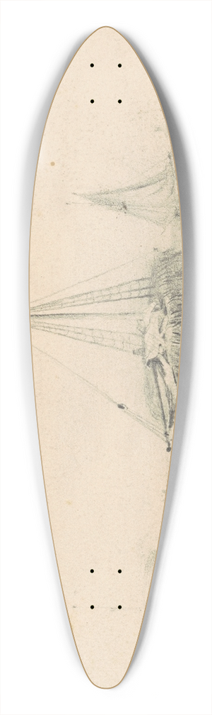 James Goodwyn Clonney - Boats at Anchor 39.3 inch art pintail longboard deck