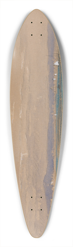 James Holland - Beach Scene with Figures by a Breakwater 39.3 inch art pintail longboard deck