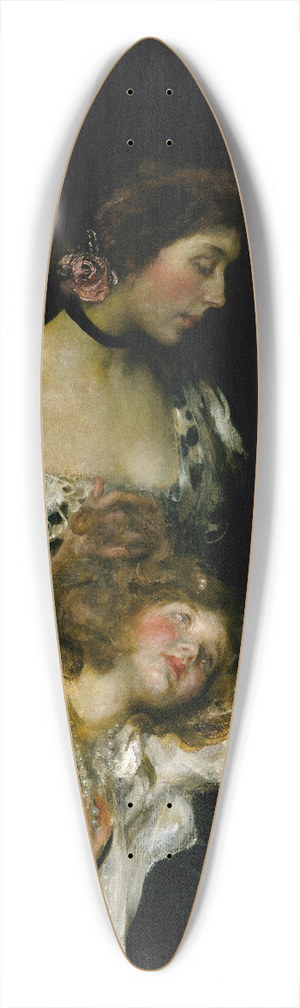 James Jebusa Shannon - Mother and Child (Lady Shannon and Kitty) 39.3 inch art pintail longboard deck