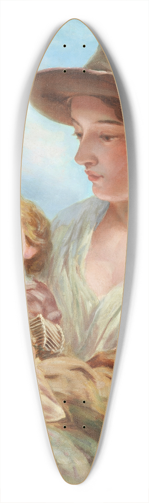 James John Hill - Mother and child 39.3 inch art pintail longboard deck