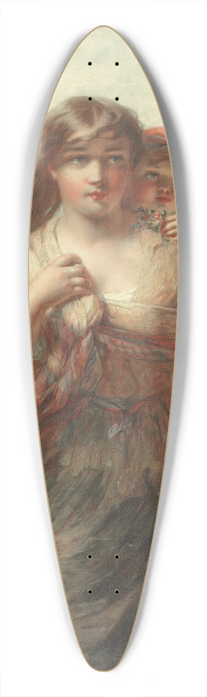 James John Hill - Mother and child 39.3 inch art pintail longboard deck