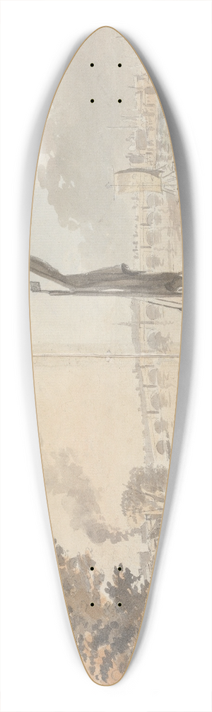 James Miller - River Wharf , Figure Sketching in a Lane 39.3 inch art pintail longboard deck