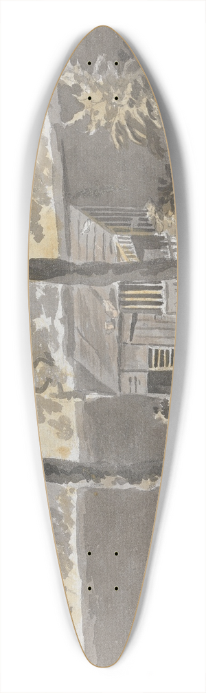 James Miller - Trees before a House 39.3 inch art pintail longboard deck